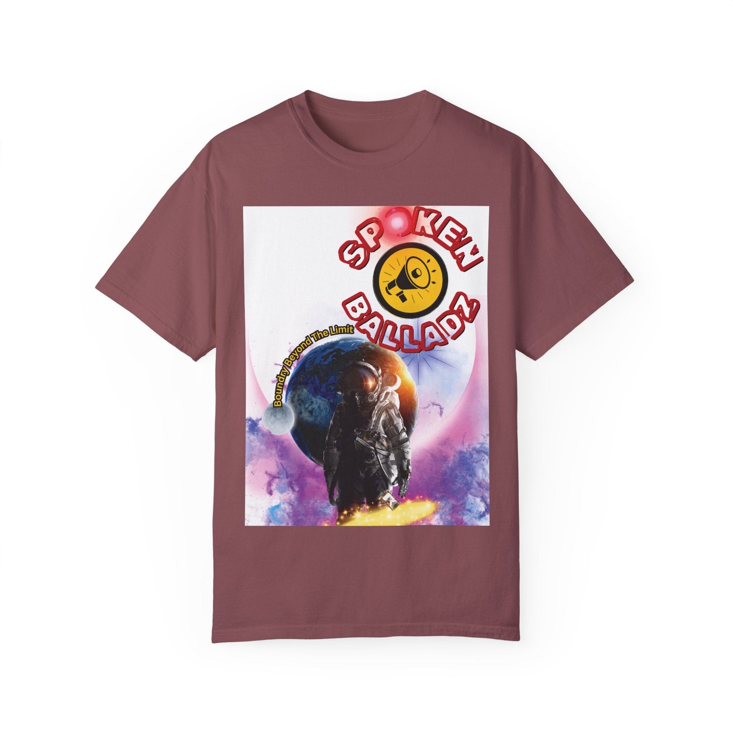 Spoken Balladz Unisex Garment-Dyed 'Cosmic Astronaut' T-Shirt Printify