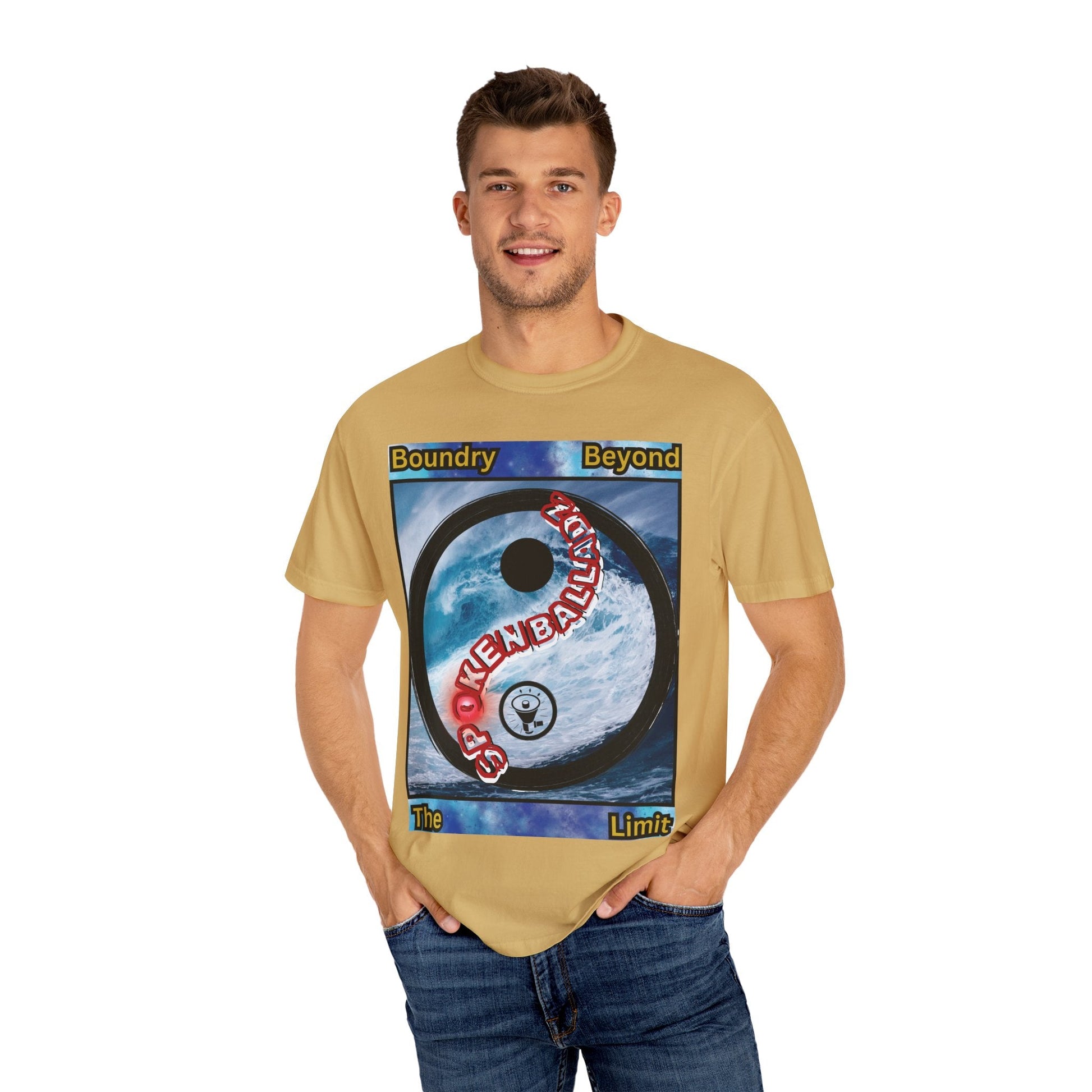 Spoken Balladz Unisex Garment-Dyed 'Ying Yang' T-Shirt Printify