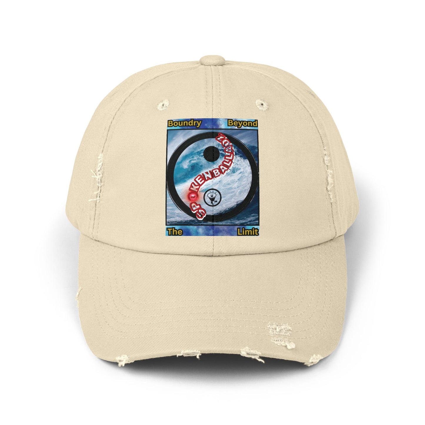 Spoken Balladz 'Ying~Yang' Unisex Distressed Cap Printify