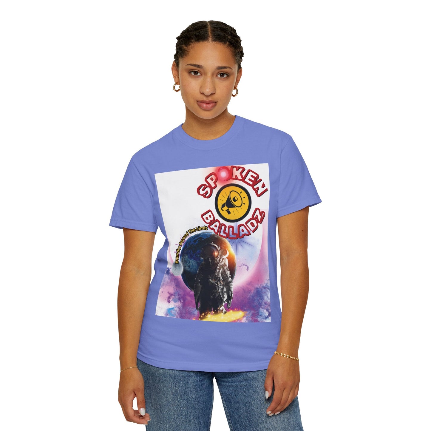 Spoken Balladz Unisex Garment-Dyed 'Cosmic Astronaut' T-Shirt Printify