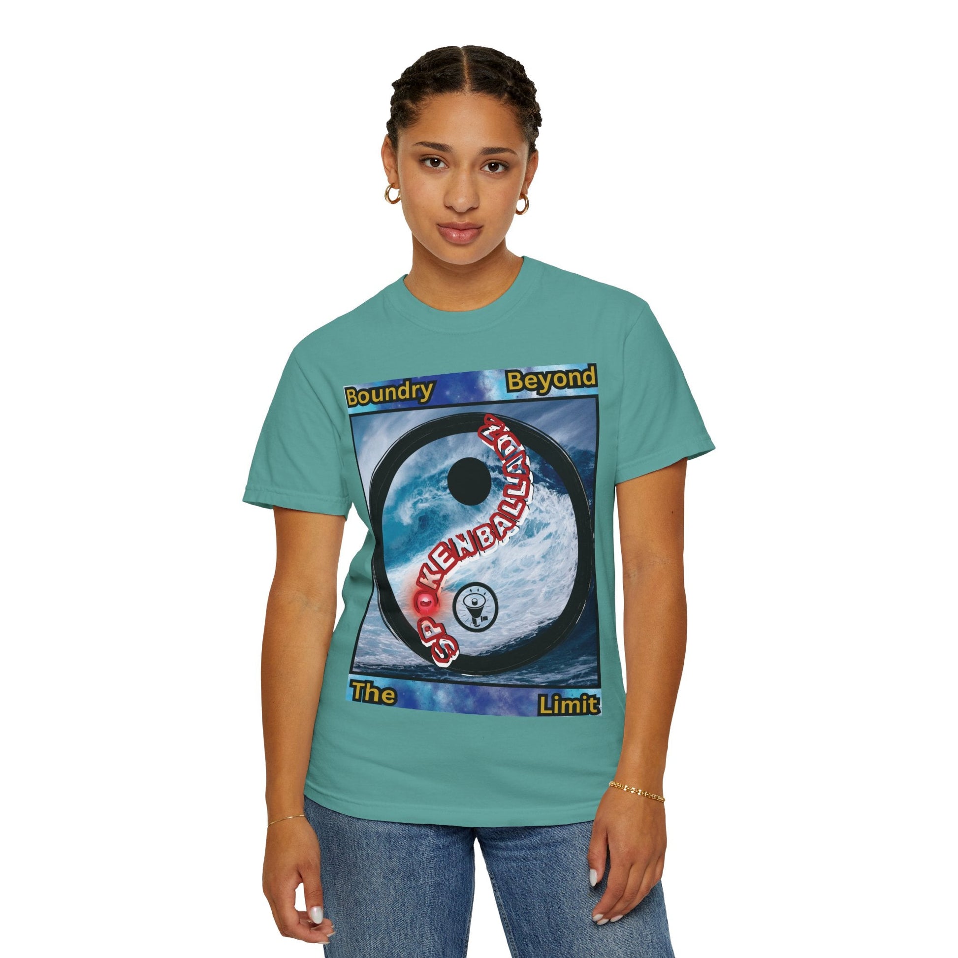 Spoken Balladz Unisex Garment-Dyed 'Ying Yang' T-Shirt Printify