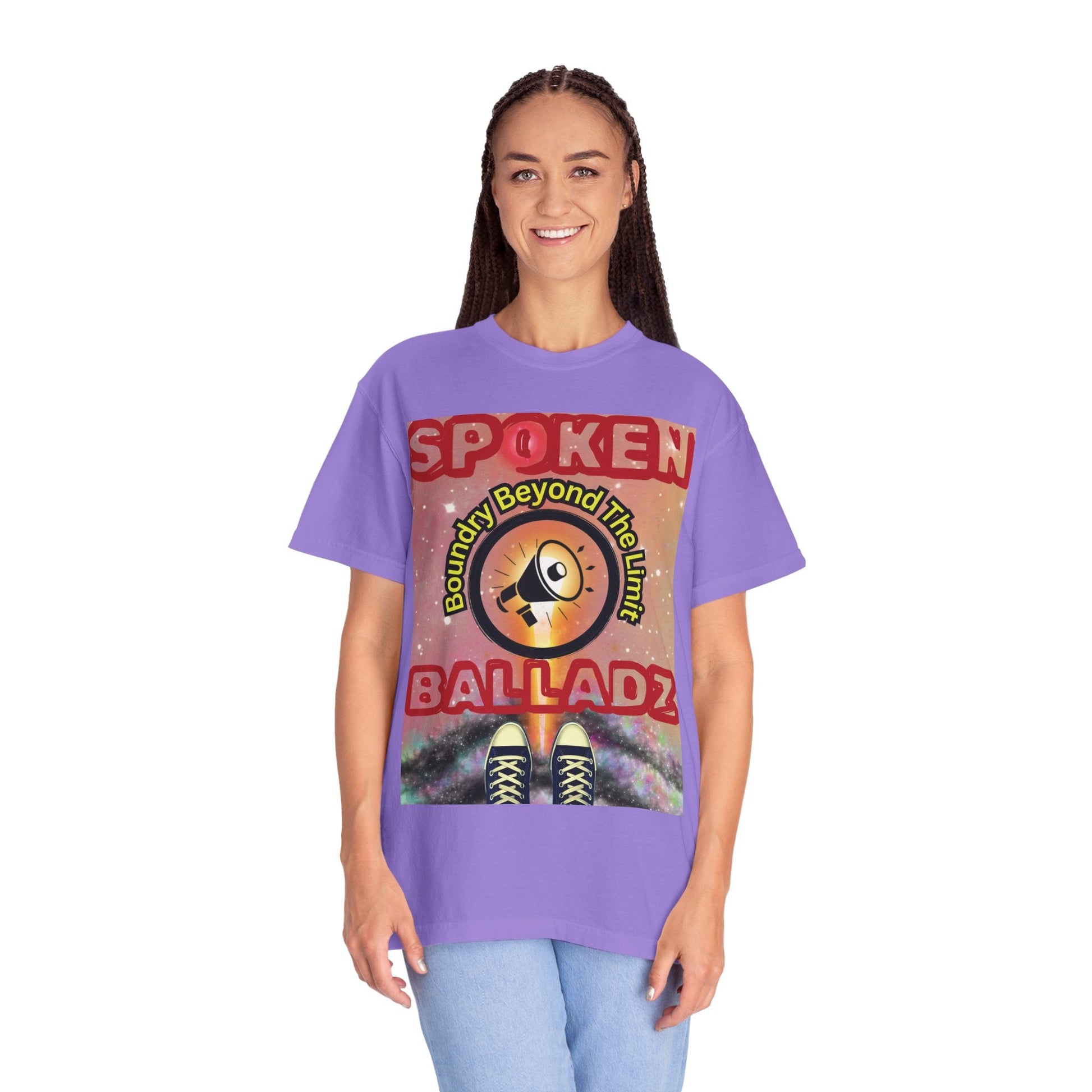 Spoken Balladz Unisex Garment-Dyed 'Universe At Your Feet' T-Shirt Printify