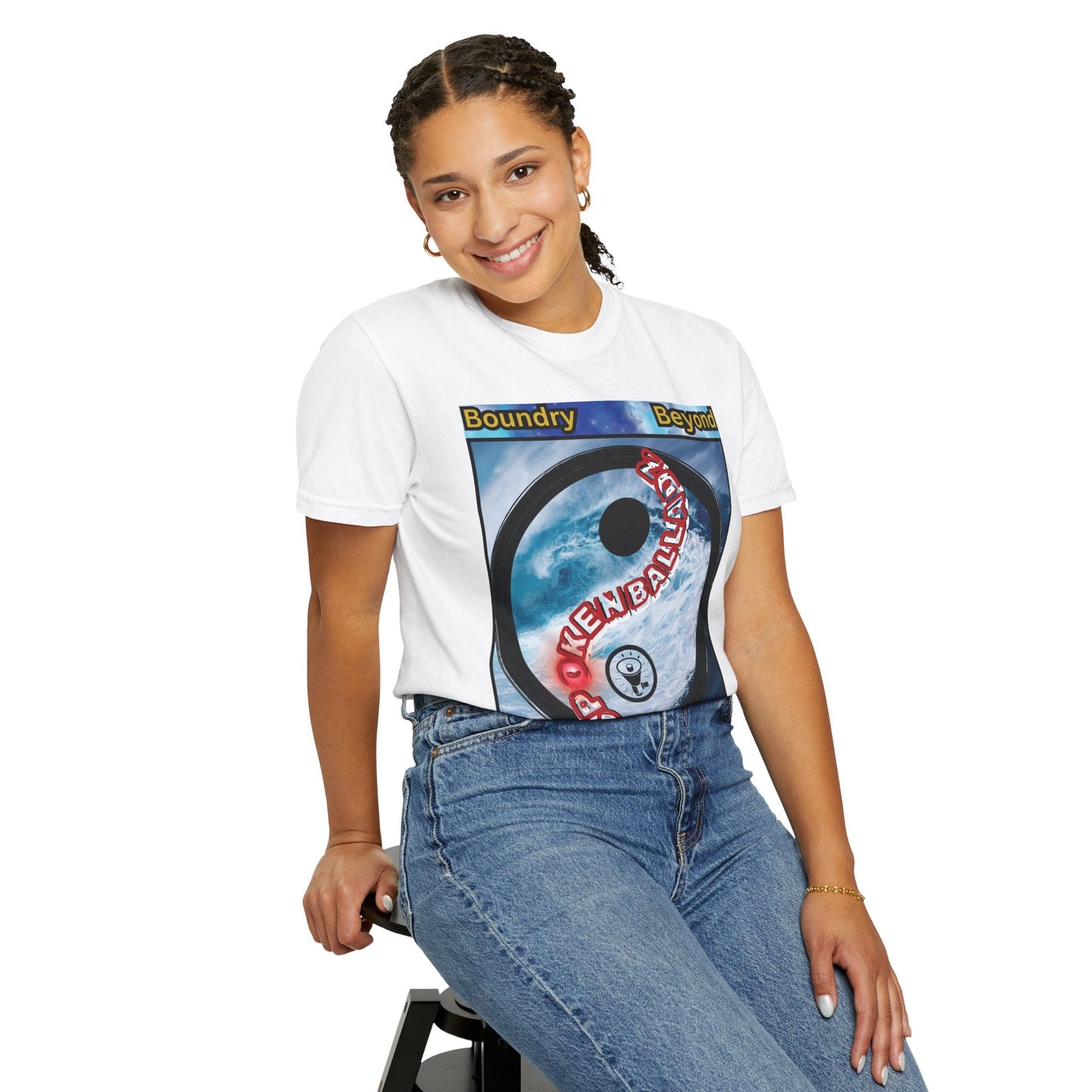 Spoken Balladz Unisex Garment-Dyed 'Ying Yang' T-Shirt Printify