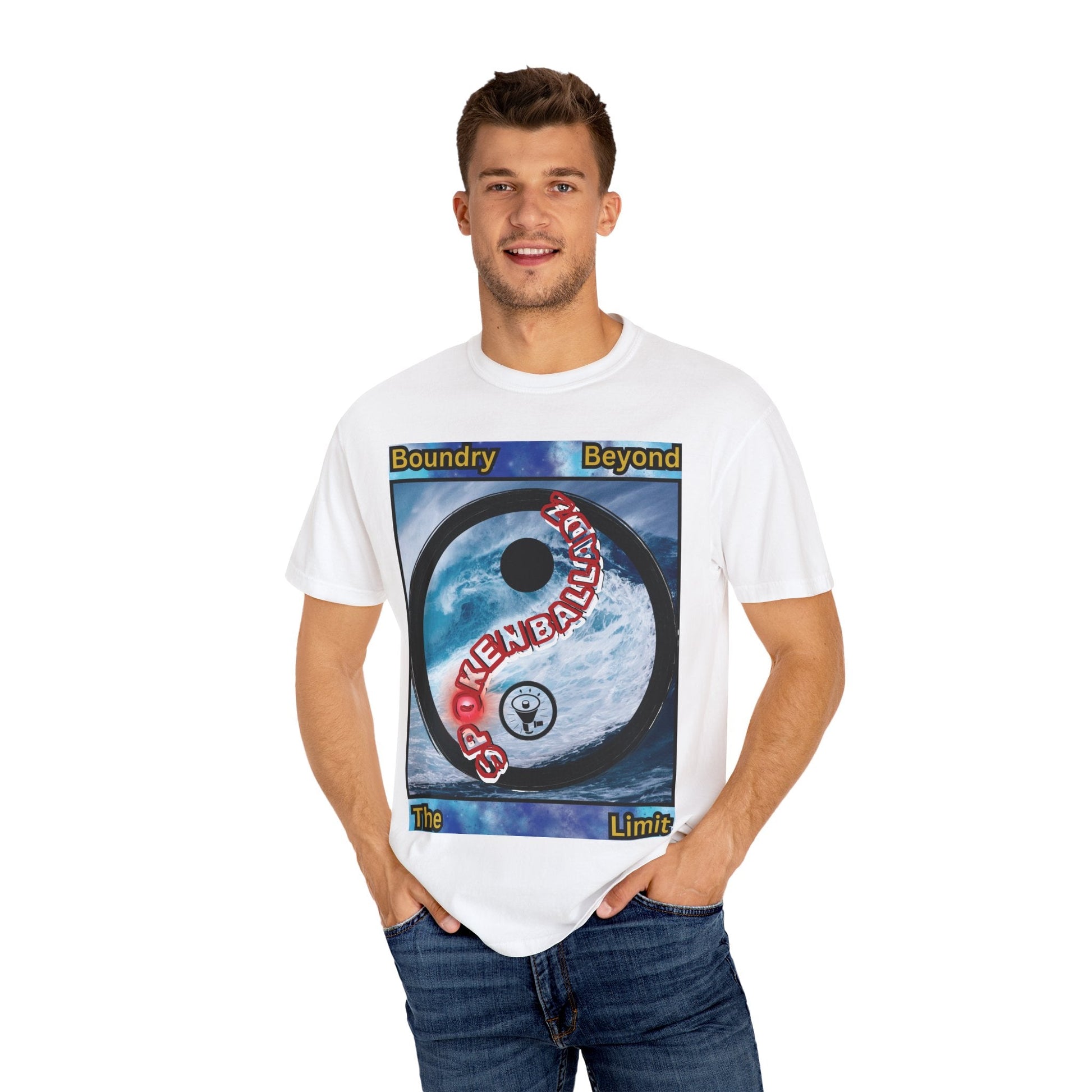 Spoken Balladz Unisex Garment-Dyed 'Ying Yang' T-Shirt Printify