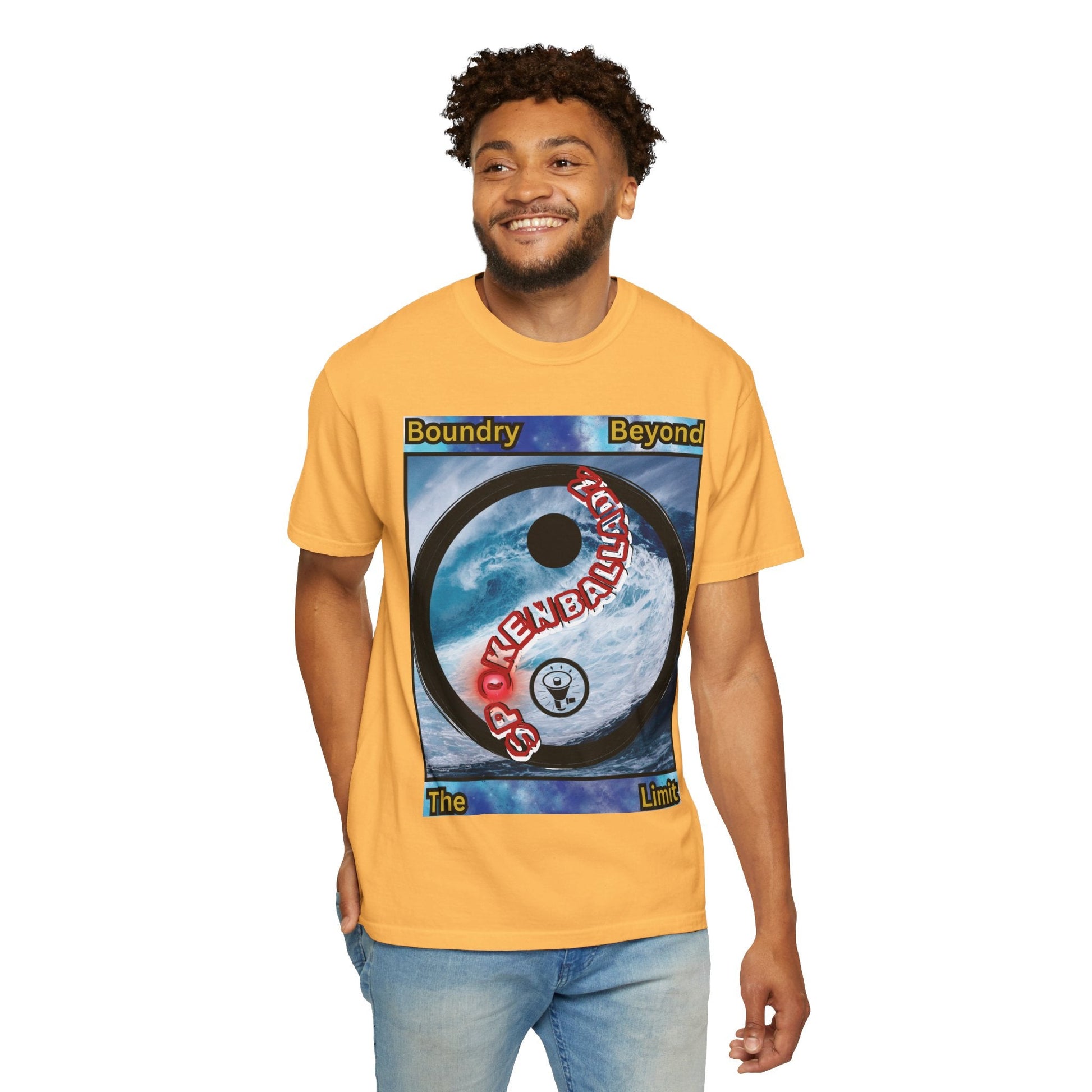 Spoken Balladz Unisex Garment-Dyed 'Ying Yang' T-Shirt Printify