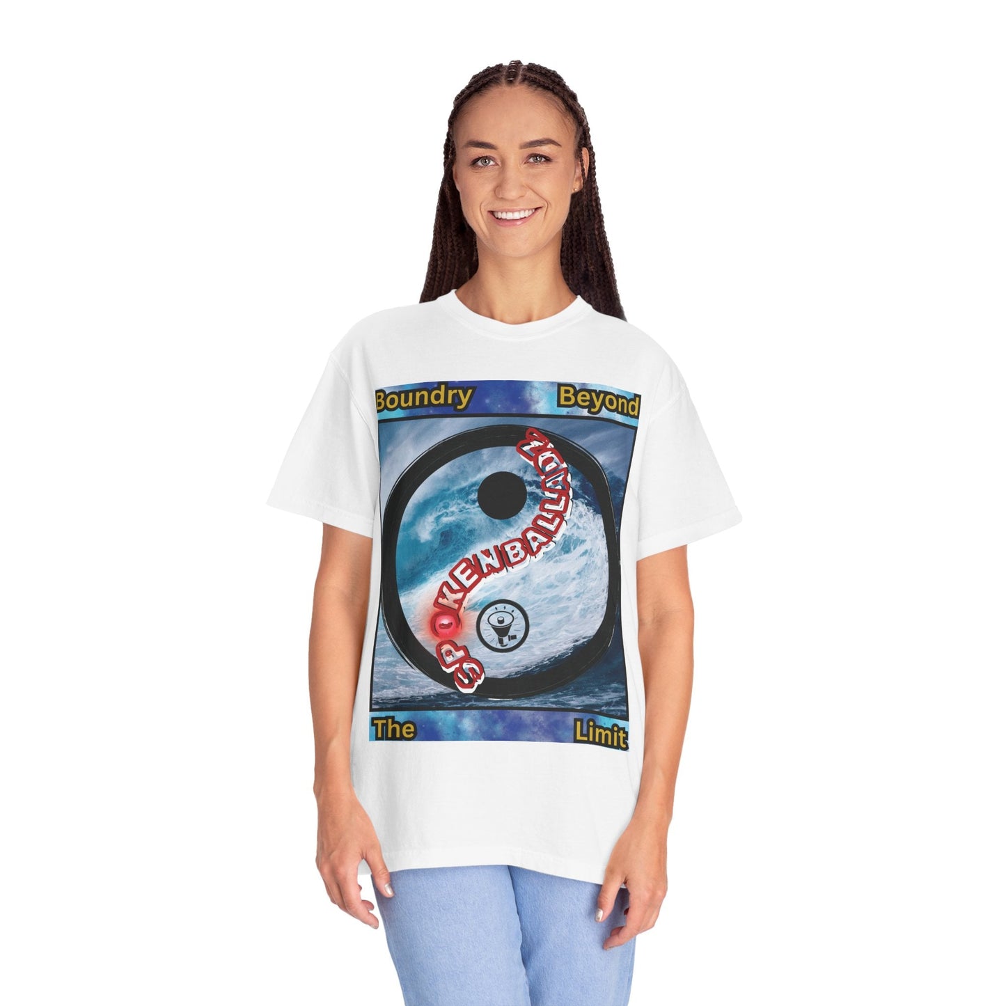 Spoken Balladz Unisex Garment-Dyed 'Ying Yang' T-Shirt Printify