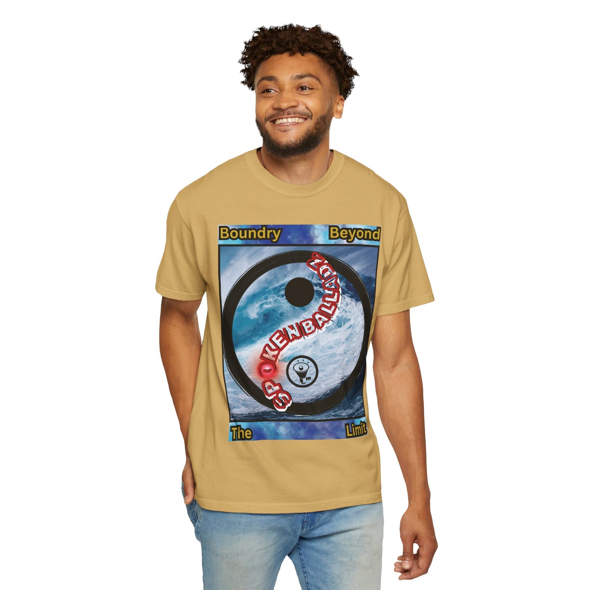 Spoken Balladz Unisex Garment-Dyed 'Ying Yang' T-Shirt Printify