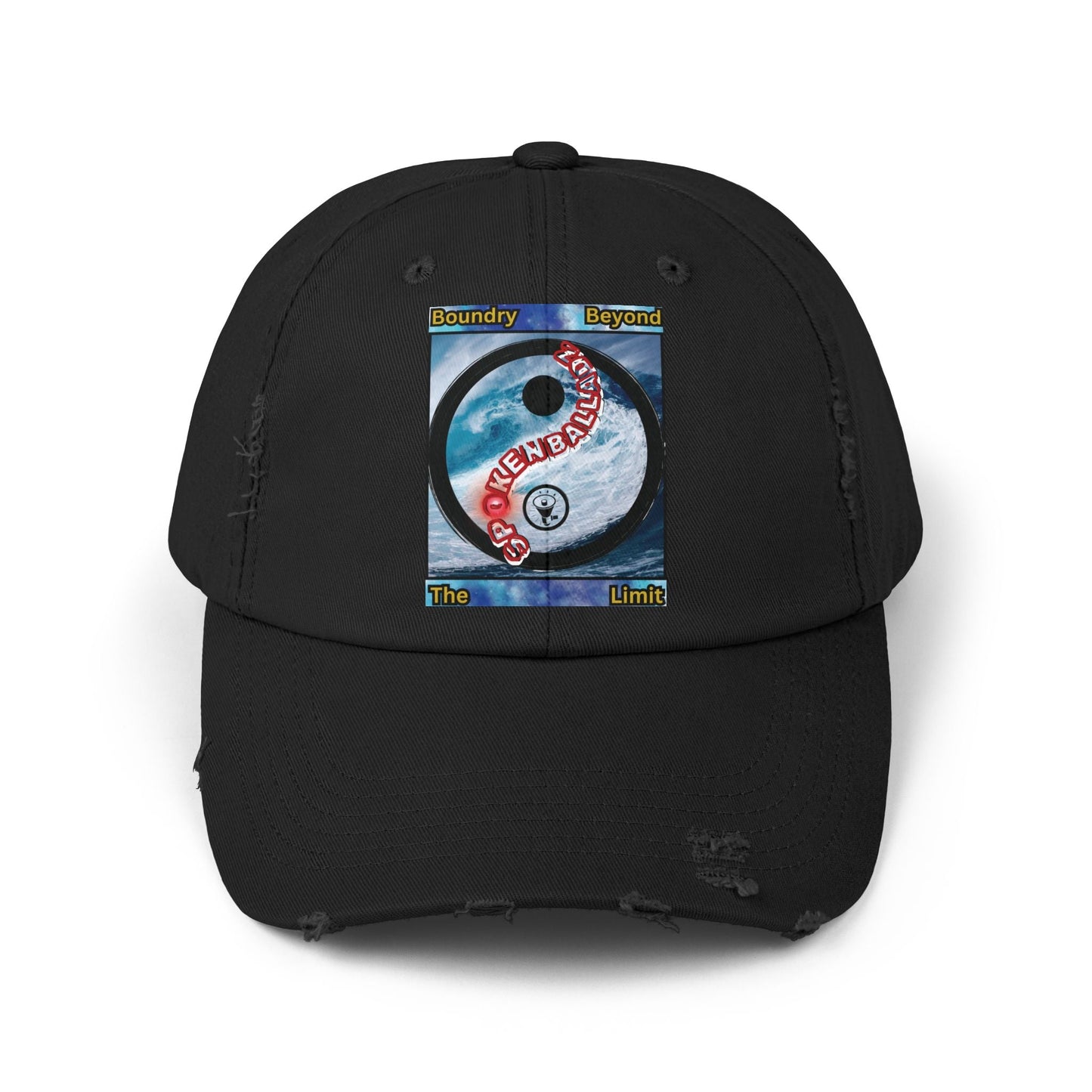 Spoken Balladz 'Ying~Yang' Unisex Distressed Cap Printify