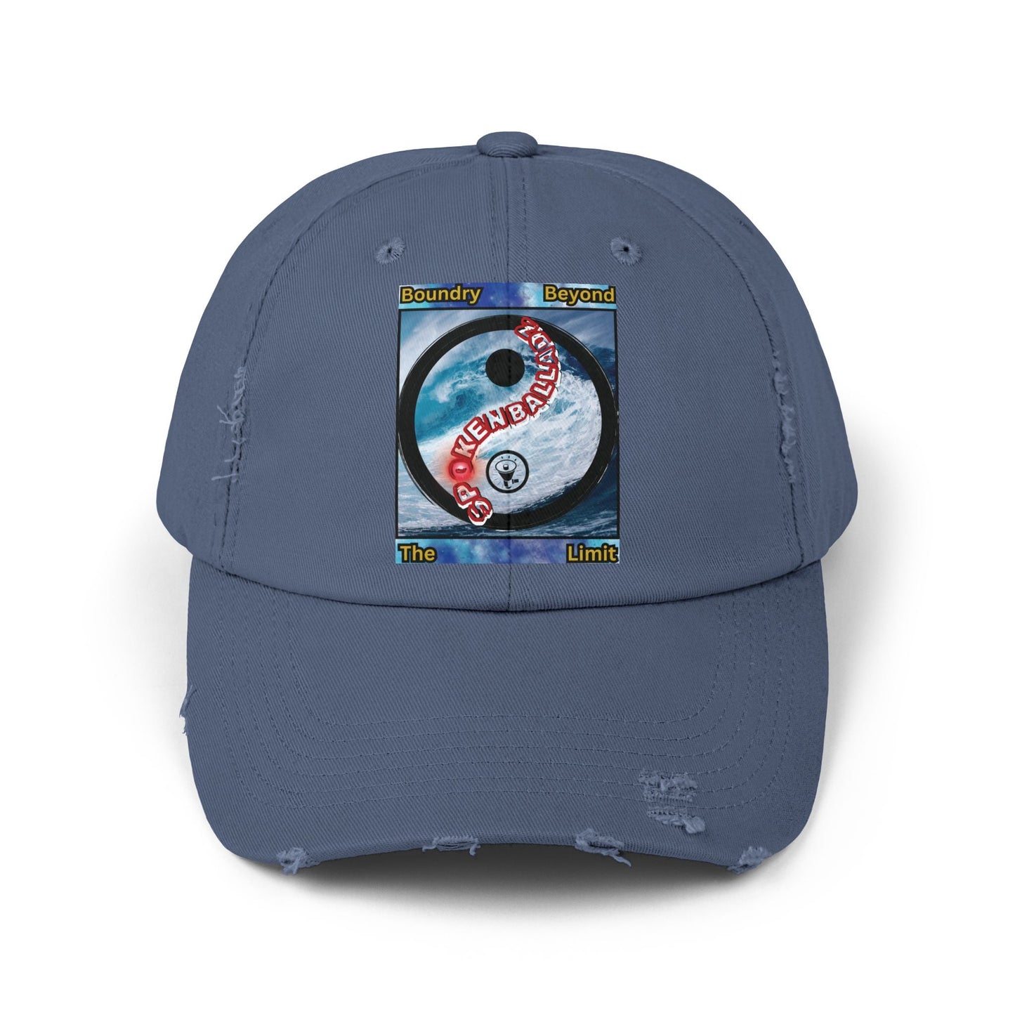 Spoken Balladz 'Ying~Yang' Unisex Distressed Cap Printify