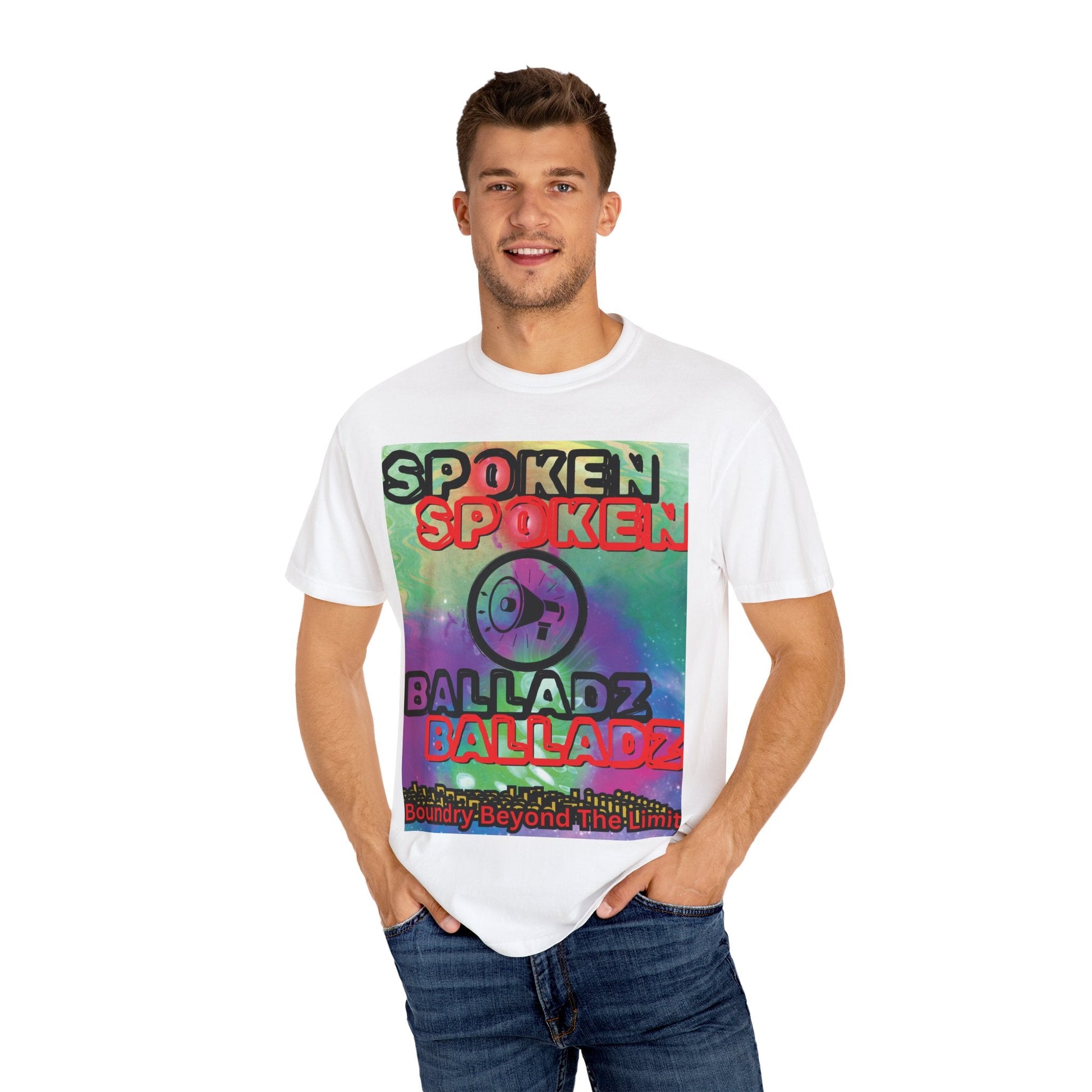 Spoken Balladz Unisex Garment-Dyed 'Say It Twice' T-Shirt Printify