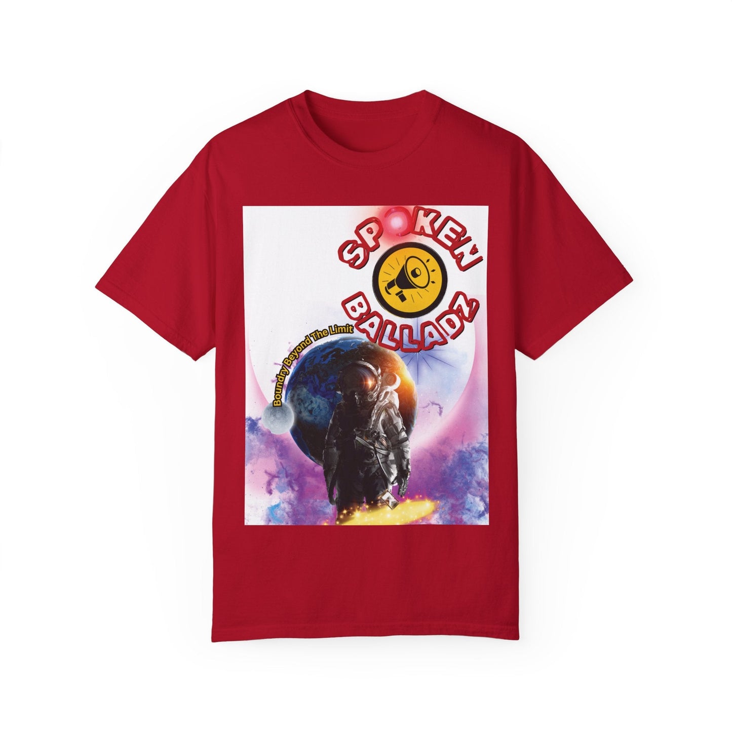 Spoken Balladz Unisex Garment-Dyed 'Cosmic Astronaut' T-Shirt Printify