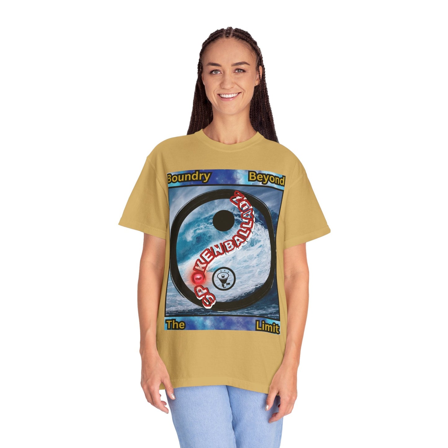 Spoken Balladz Unisex Garment-Dyed 'Ying Yang' T-Shirt Printify