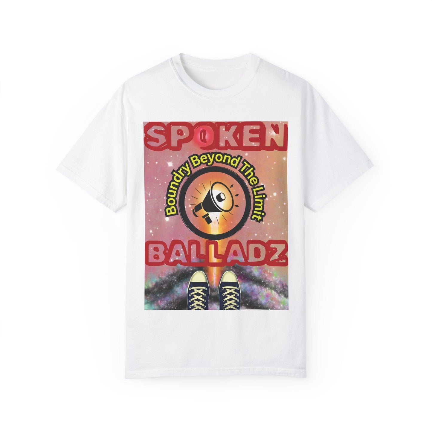 Spoken Balladz Unisex Garment-Dyed 'Universe At Your Feet' T-Shirt Printify