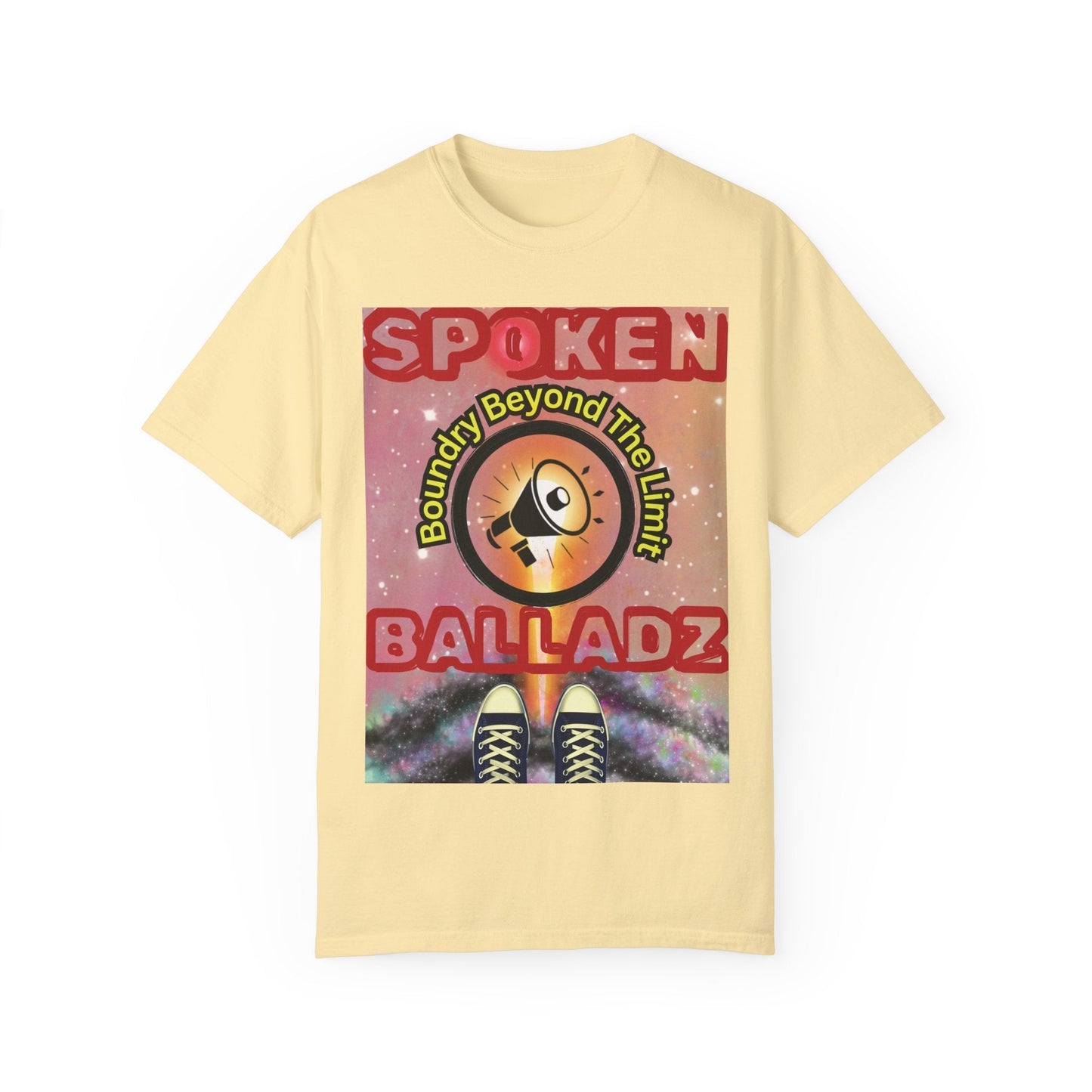 Spoken Balladz Unisex Garment-Dyed 'Universe At Your Feet' T-Shirt Printify