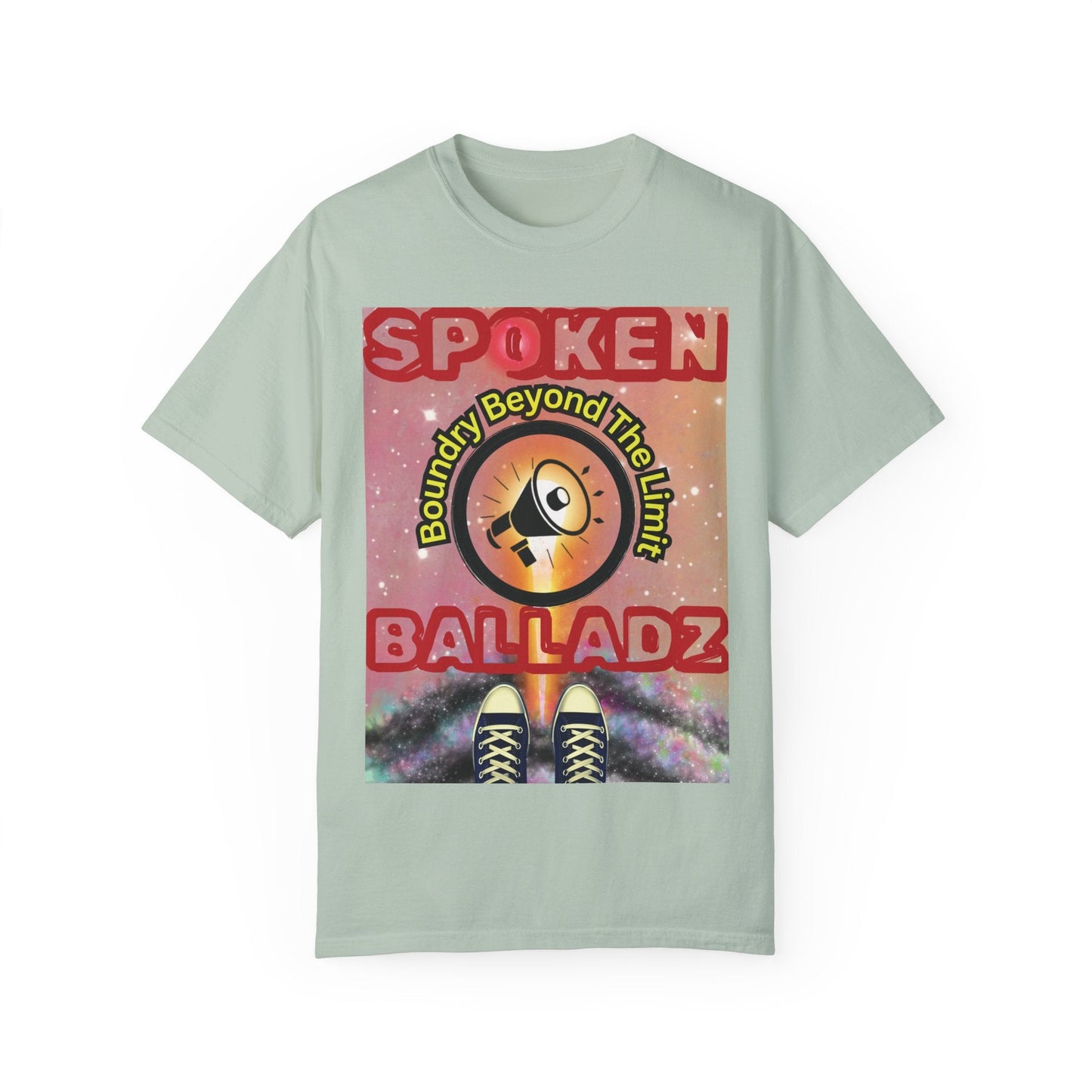 Spoken Balladz Unisex Garment-Dyed 'Universe At Your Feet' T-Shirt Printify