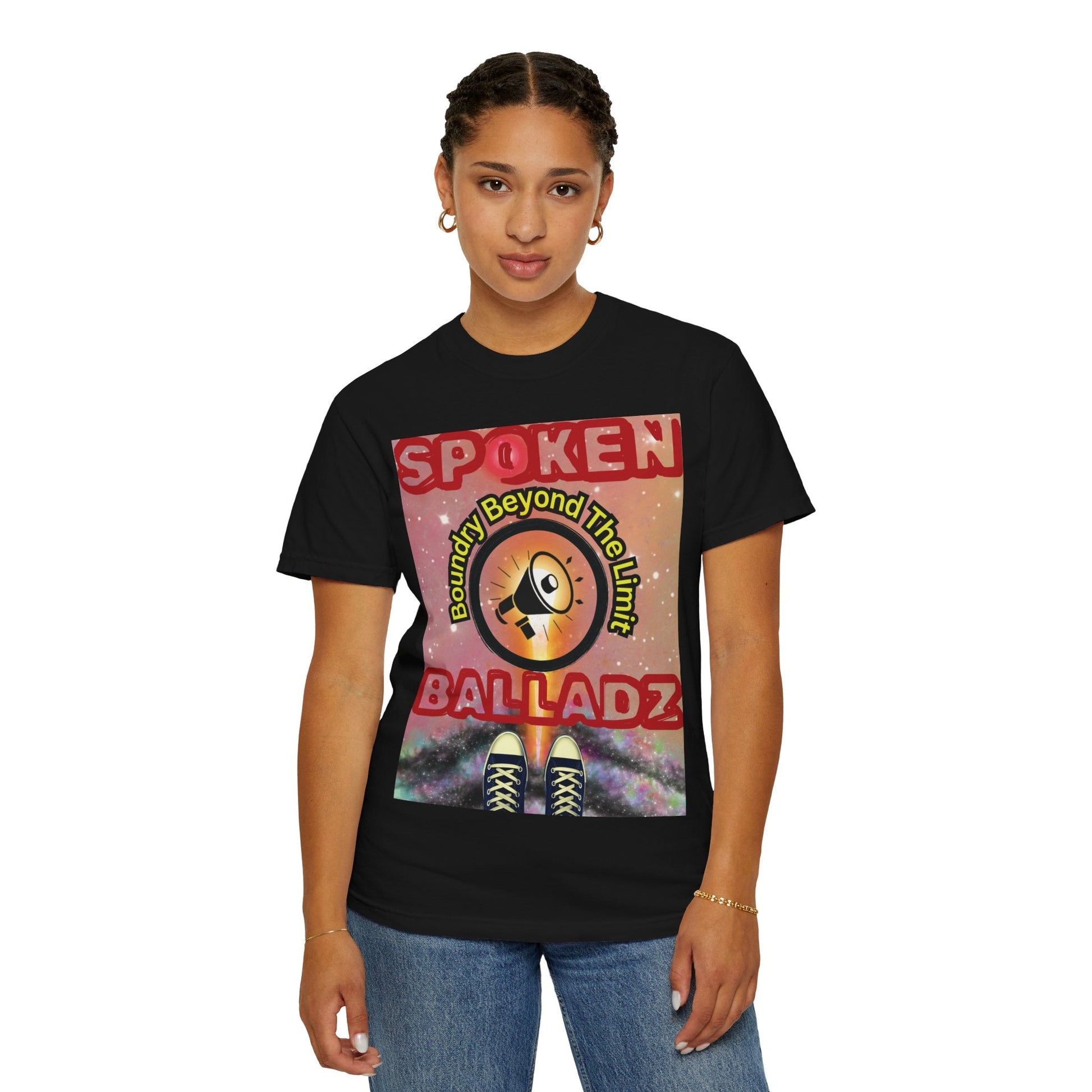 Spoken Balladz Unisex Garment-Dyed 'Universe At Your Feet' T-Shirt Printify