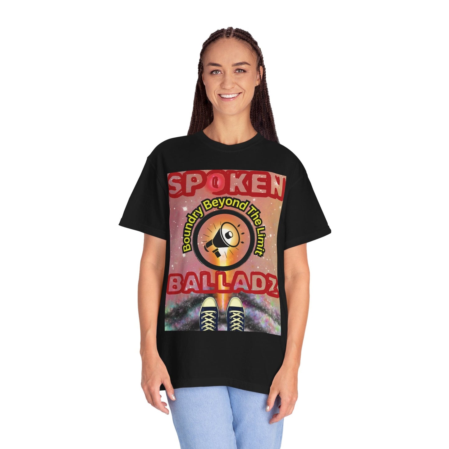 Spoken Balladz Unisex Garment-Dyed 'Universe At Your Feet' T-Shirt Printify