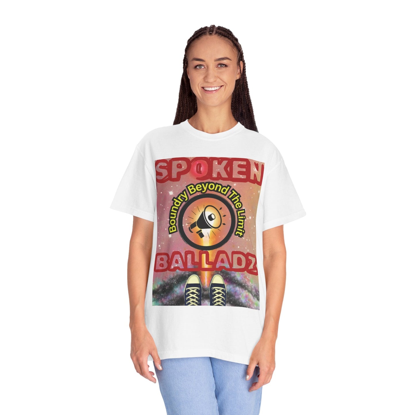 Spoken Balladz Unisex Garment-Dyed 'Universe At Your Feet' T-Shirt Printify