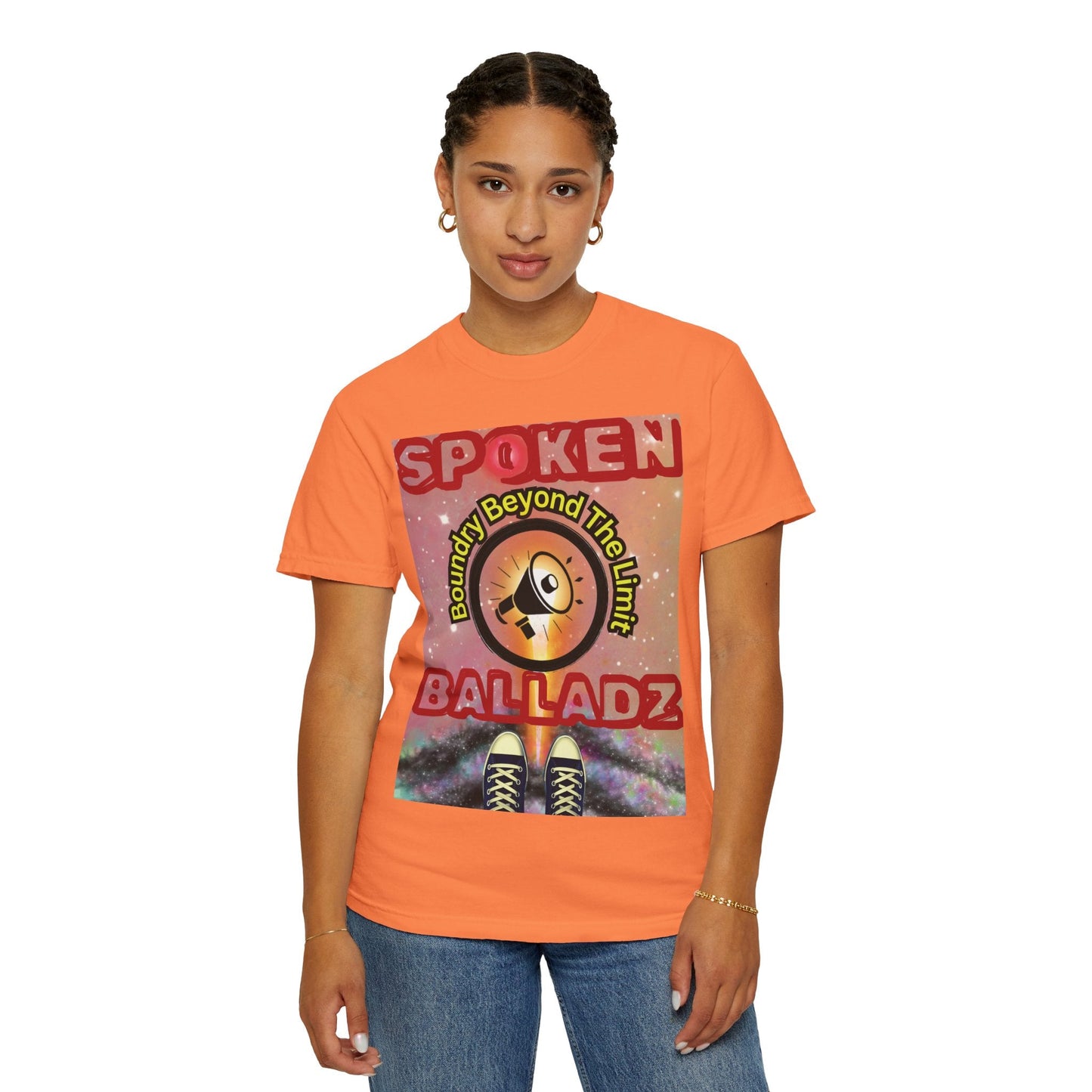 Spoken Balladz Unisex Garment-Dyed 'Universe At Your Feet' T-Shirt Printify