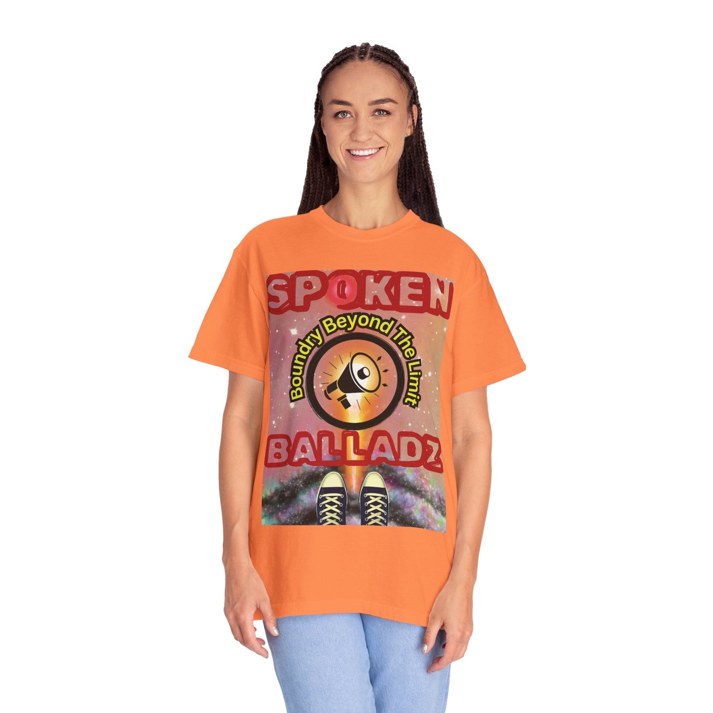 Spoken Balladz Unisex Garment-Dyed 'Universe At Your Feet' T-Shirt Printify