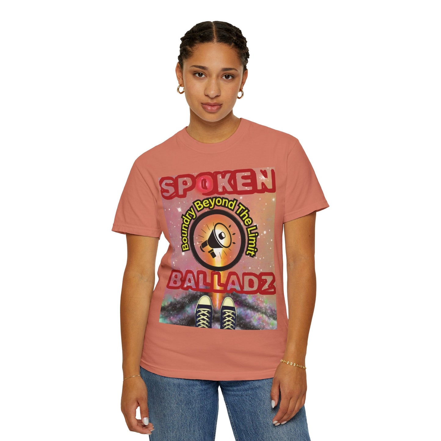 Spoken Balladz Unisex Garment-Dyed 'Universe At Your Feet' T-Shirt Printify