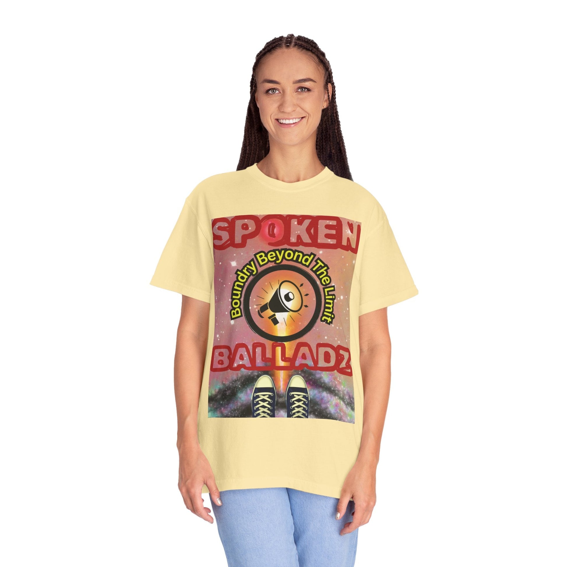 Spoken Balladz Unisex Garment-Dyed 'Universe At Your Feet' T-Shirt Printify