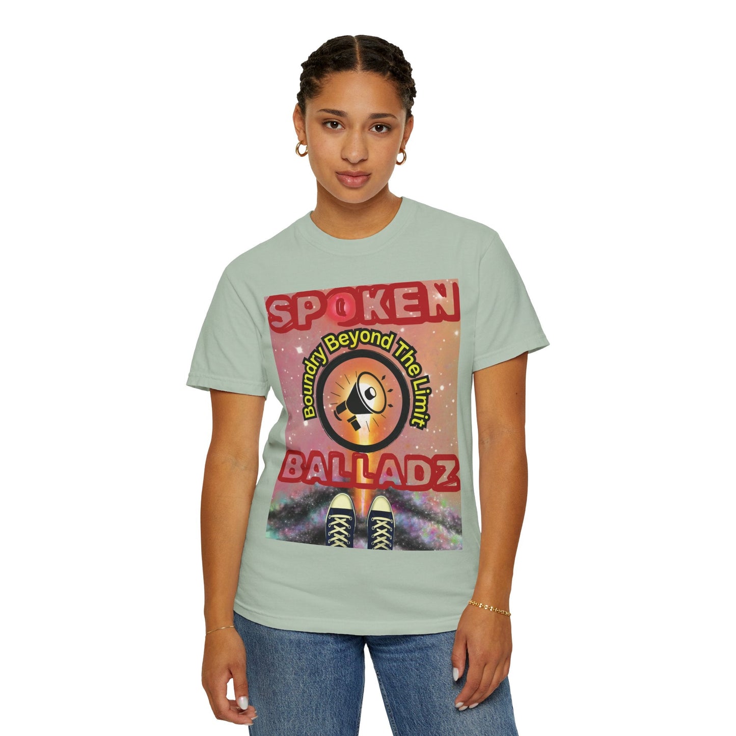 Spoken Balladz Unisex Garment-Dyed 'Universe At Your Feet' T-Shirt Printify