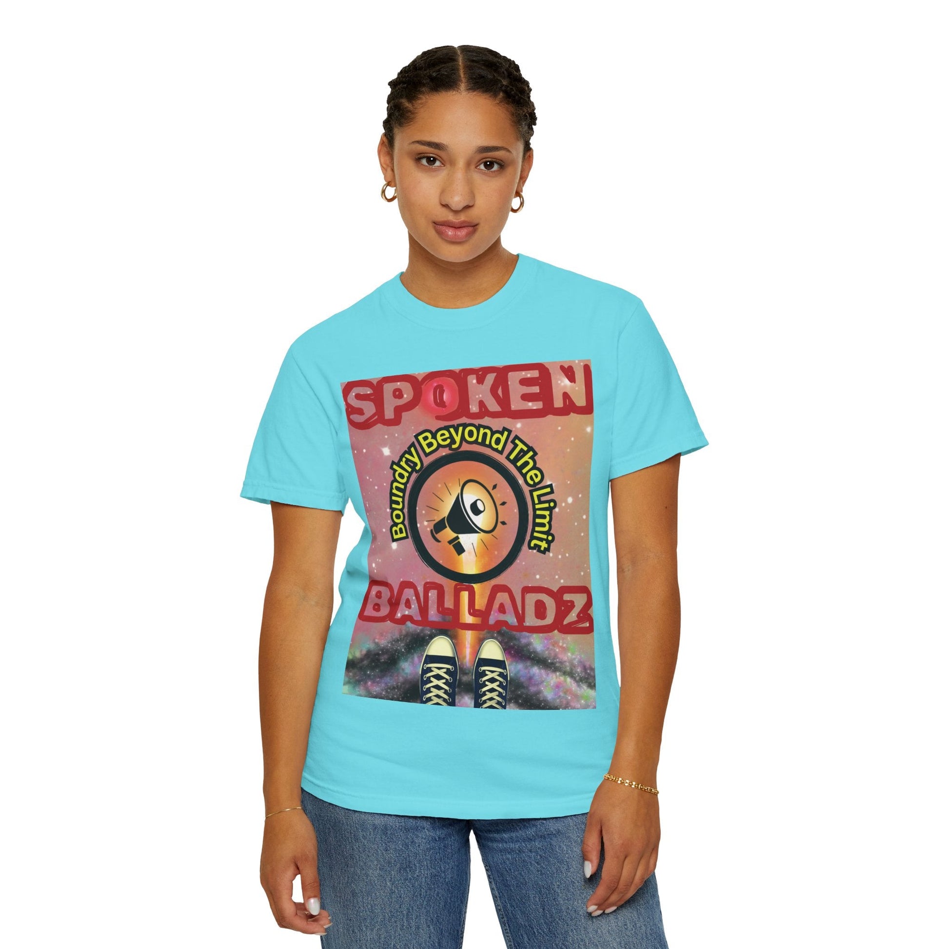 Spoken Balladz Unisex Garment-Dyed 'Universe At Your Feet' T-Shirt Printify