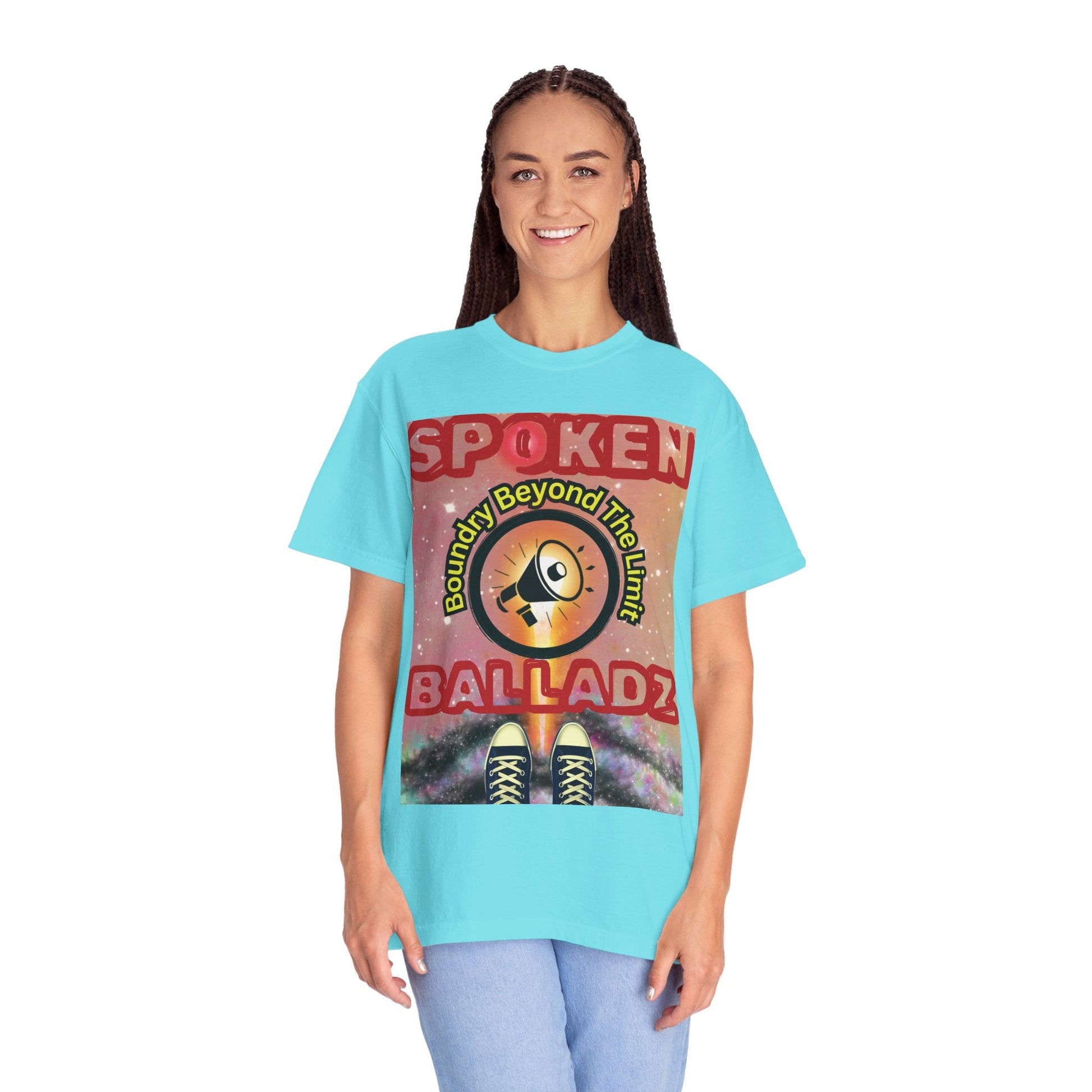 Spoken Balladz Unisex Garment-Dyed 'Universe At Your Feet' T-Shirt Printify