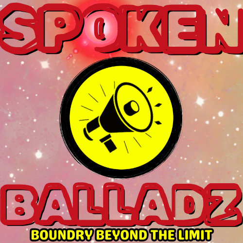 Logo featuring "Spoken Balladz" with a megaphone icon and a colorful background.